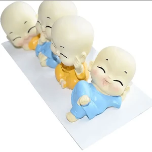 Creative Small Monks Statue Modern Birthday Gift Cartoon Resin Crafts Style Resin Chinese Model Folk Art Animal Desktop Gift