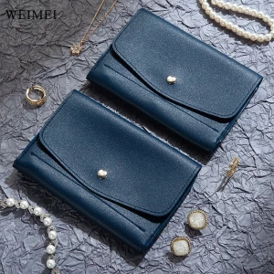 WEIMEI Portable PU Leather Jewelry Storage Bag Convenient Portable Ring Necklace Earrings Envelope Great Gift for Women