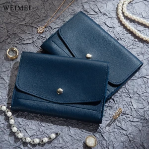 WEIMEI Portable PU Leather Jewelry Storage Bag Convenient Portable Ring Necklace Earrings Envelope Great Gift for Women