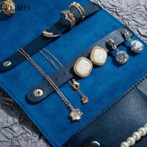 WEIMEI Portable PU Leather Jewelry Storage Bag Convenient Portable Ring Necklace Earrings Envelope Great Gift for Women