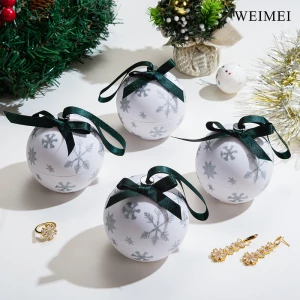 WEIMEI Custom printing plastic white christmas ball jewelry packaging for ring earring necklace jewelry gift box