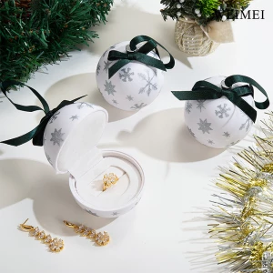 WEIMEI Custom printing plastic white christmas ball jewelry packaging for ring earring necklace jewelry gift box