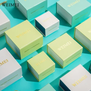 WEIMEI custom logo color paper jewellery box magnetic paper gift jewelry box Eco- friendly jewlery box packaging