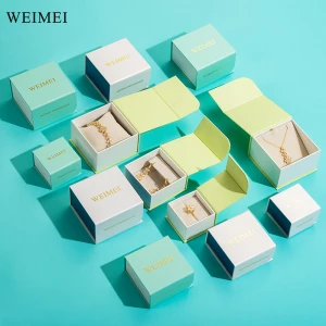 WEIMEI custom logo color paper jewellery box magnetic paper gift jewelry box Eco- friendly jewlery box packaging