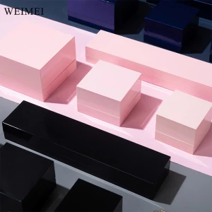 WEIMEI Custom Logo packaging necklace gift jewelry box Set Pink Led jewelry box high end jewelry packaging with light