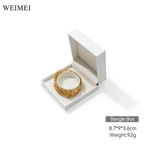 WEIMEI Custom Logo Purple Pu Leather Brushed Ring Bracelet Pendant Jewelry Box Jewel Case Necklace Packing Gift Box