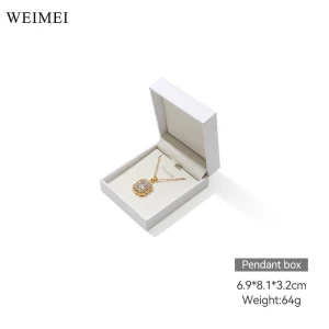 WEIMEI Custom Logo Purple Pu Leather Brushed Ring Bracelet Pendant Jewelry Box Jewel Case Necklace Packing Gift Box