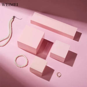 WEIMEI Custom Logo packaging necklace gift jewelry box Set Pink Led jewelry box high end jewelry packaging with light