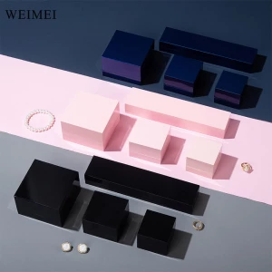 WEIMEI Custom Logo packaging necklace gift jewelry box Set Pink Led jewelry box high end jewelry packaging with light