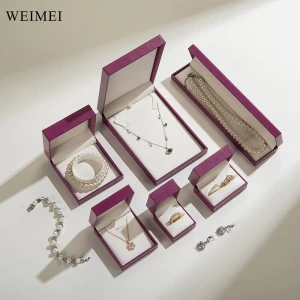 WWEIMEI high-end jewelry box Caja de joyeria white jewelry packaging box leatherette jewelry boxes with logo