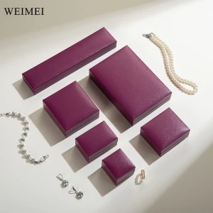 WWEIMEI high-end jewelry box Caja de joyeria white jewelry packaging box leatherette jewelry boxes with logo