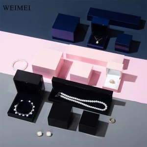 WEIMEI Custom Logo packaging necklace gift jewelry box Set Pink Led jewelry box high end jewelry packaging with light