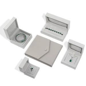 WEIMEI Wholesale Custom Logo grey Luxury Flannel suede Bangle Bracelet Gift Necklace Earring Ring Packaging Box