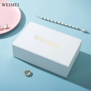 WEIMEI OEM White Jewelry Packaging Set Box Necklace Earring Ring Jewelry Gift Box Packaging Boxes