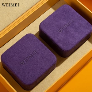 WEIMEI Luxury Two-Piece Set Jewelry Gift Box Set, High-End Wedding Ring Packaging Elegant Yellow and Purple WEIMEI Boxes