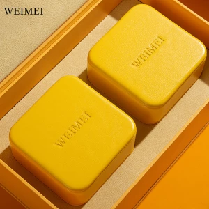 WEIMEI Luxury Two-Piece Set Jewelry Gift Box Set, High-End Wedding Ring Packaging Elegant Yellow and Purple WEIMEI Boxes