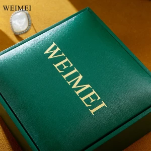 WEIMEI High-end customize logo Green Paper Box in Box Packaging Ring Necklace Earring Jewelry Gift Packaging Set Box