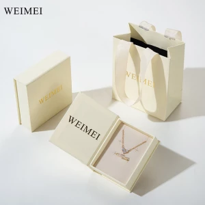 WEIMEI customize recyclable fashion jewelry Paper jewelry set Packaging Gift box Necklace ring earrings box