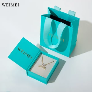 WEIMEI Custom Logo Biodegradable Jewelry Cardboard jewelry Packaging Gift box for Ring Earring Necklace