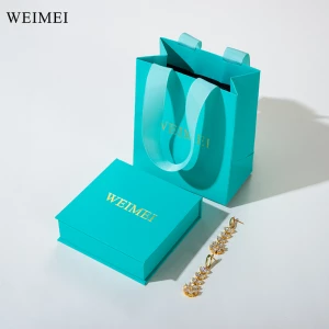 WEIMEI Custom Logo Biodegradable Jewelry Cardboard jewelry Packaging Gift box for Ring Earring Necklace