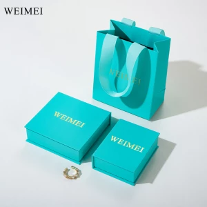 WEIMEI Custom Logo Biodegradable Jewelry Cardboard jewelry Packaging Gift box for Ring Earring Necklace