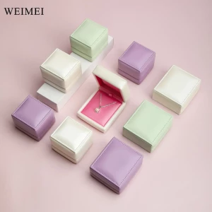 WEIMEI wholesale luxury brown pu leather jewelry packaging custom logo earrings ring bracelet box custom jewelry packaging