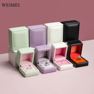 WEIMEI Custom Luxury Necklace Ring Earrings Bracelet Jewellery Box PU Leather Jewelry Box