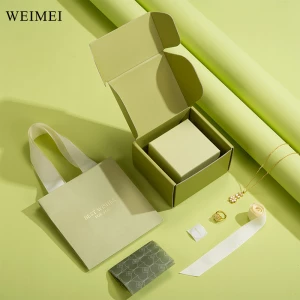 WEIMEI Luxury Custom Logo Paper Jewellery Gift Boxes Ring Earrings Necklace Bracelet Jewelry Packaging Box With paper bag