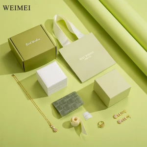 WEIMEI Luxury Custom Logo Paper Jewellery Gift Boxes Ring Earrings Necklace Bracelet Jewelry Packaging Box With paper bag