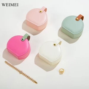 WEIMEI High-Capacity Pu Leather Portable Travel Leather Jewelry Organizer Display Boxes for Necklaces Rings Earrings Storage