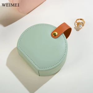 WEIMEI High-Capacity Pu Leather Portable Travel Leather Jewelry Organizer Display Boxes for Necklaces Rings Earrings Storage