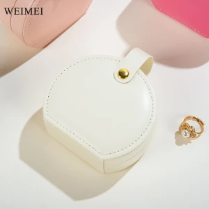 WEIMEI High-Capacity Pu Leather Portable Travel Leather Jewelry Organizer Display Boxes for Necklaces Rings Earrings Storage