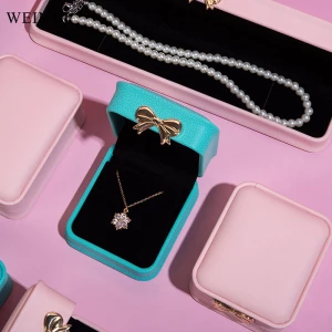 WEIMEI Custom Ring Pendant Gift Boxes Wholesale Luxury Small Necklace Jewelry Box Packaging