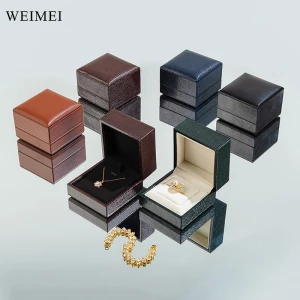 WEIMEI Luxury Microfiber Velvet Jewelry Box Custom Factory OrganizerEarrings Ring Storage Luxury Leather Jewelry Boxes