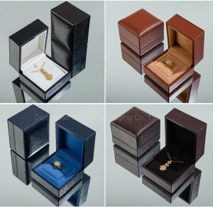 WEIMEI Custom New hot selling Black PU Leather Suede Insert Ring Boxes with outer paper Gift box Packaging Jewelry Boxes