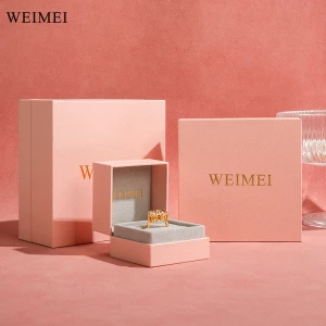 WEIMEI One Stop Packaging Service pink Flip Cardboard Paper Jewelry Packaging Gift Earring Display Set Boxes