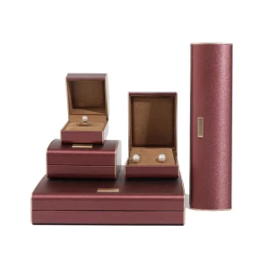 WEIMEI Luxury Custom arch leather Jewelry Packaging Set Box Red Pendant Ring Bracelet Organizer Boxes Packaging Jewelry Box