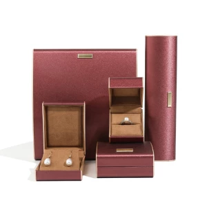 WEIMEI Luxury Custom arch leather Jewelry Packaging Set Box Red Pendant Ring Bracelet Organizer Boxes Packaging Jewelry Box