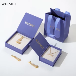 WEIMEI Wholesale Custom logo Jewelry Gift Box Magnetic Earrings Ring Jewelry box Necklace jewelry box