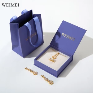 WEIMEI Wholesale Custom logo Jewelry Gift Box Magnetic Earrings Ring Jewelry box Necklace jewelry box