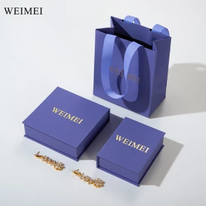 WEIMEI Wholesale Custom logo Jewelry Gift Box Magnetic Earrings Ring Jewelry box Necklace jewelry box