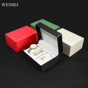 WEIMEI Luxury Leather Customize Jewelry Premium Watch Packaging box for watch jewelry set gift