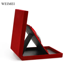 WEIMEI microfiber suede Jewelry box custom logo high quality wedding velvet jewelry gift boxes pendant necklace set box