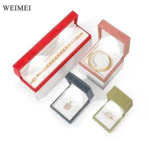 WEIMEI Rectangular Jewelry Box with LED Light Velvet Storing Rings Bracelets Necklaces for Jewelry Display Gift Packaging