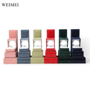 WEIMEI Rectangular Jewelry Box with LED Light Velvet Storing Rings Bracelets Necklaces for Jewelry Display Gift Packaging