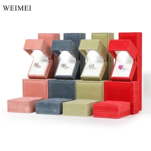 WEIMEI Rectangular Jewelry Box with LED Light Velvet Storing Rings Bracelets Necklaces for Jewelry Display Gift Packaging