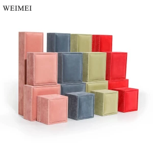 WEIMEI Rectangular Jewelry Box with LED Light Velvet Storing Rings Bracelets Necklaces for Jewelry Display Gift Packaging