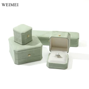 WEIMEI Custom Octagon Velvet Green Jewelry Packaging Gift Boxes Ring Necklace Bracelet Pendant Jewelry Boxes Caja Joyas