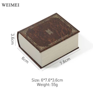 WEIMEI Custom Logo Printed Recyclable Book Style Paper Ring Packaging Jewelry Boxes Necklace Pendant Box Jewelry Packaging Box