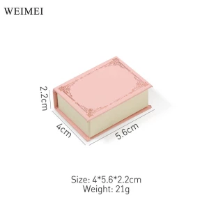 WEIMEI Custom Logo Printed Recyclable Book Style Paper Ring Packaging Jewelry Boxes Necklace Pendant Box Jewelry Packaging Box